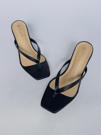 Two Strap Pointed Comfort Heel