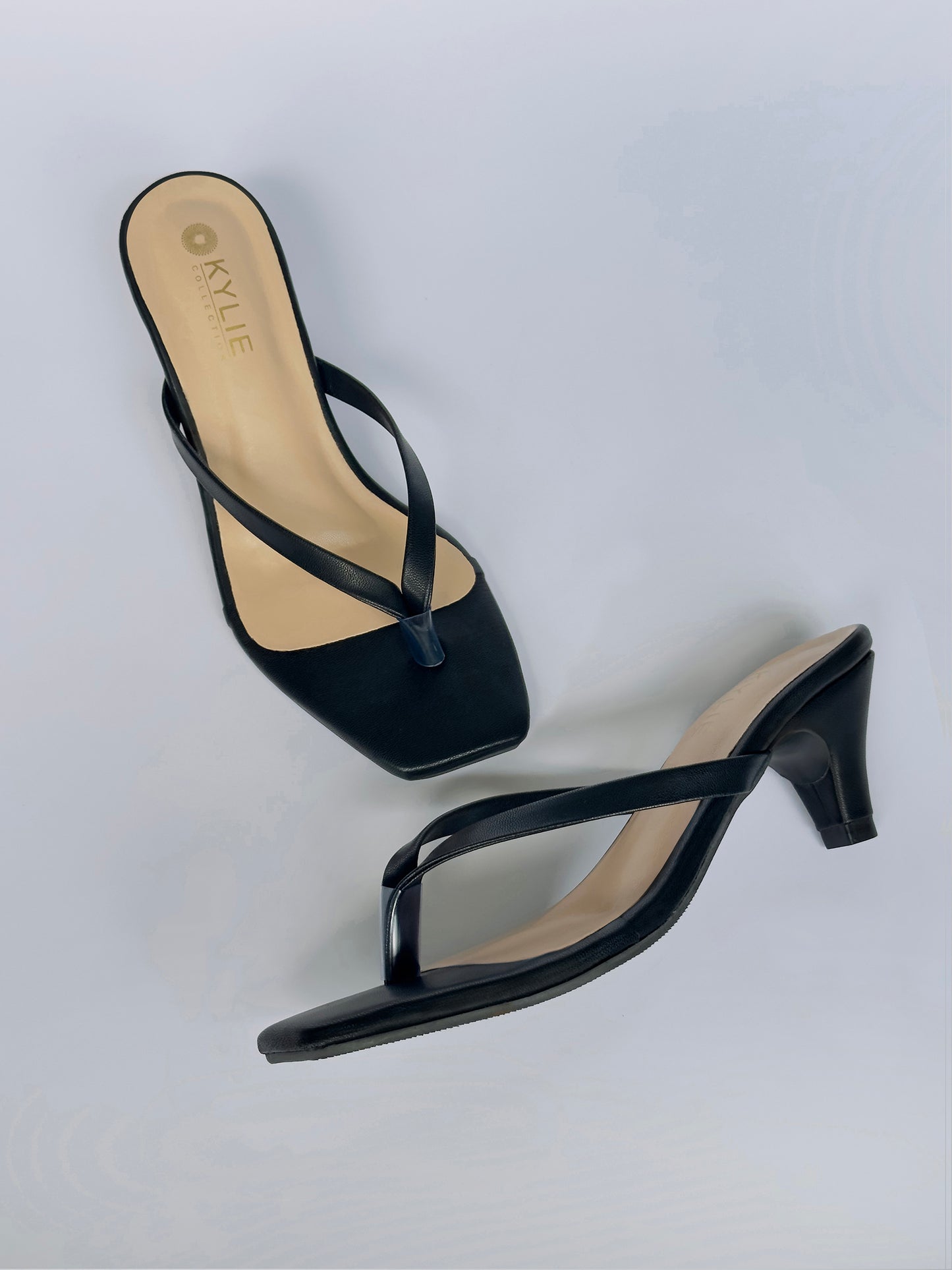 Two Strap Pointed Comfort Heel