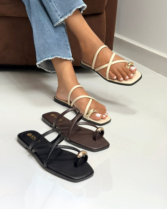 Elegant Toe-Ring Strappy Sandals