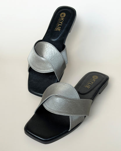 Cross Strap Slip-On Sandals