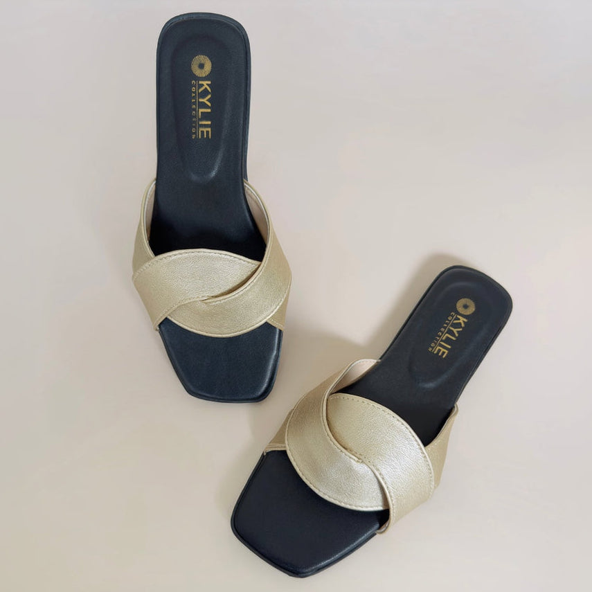 Cross Strap Slip-On Sandals