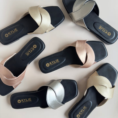 Cross Strap Slip-On Sandals