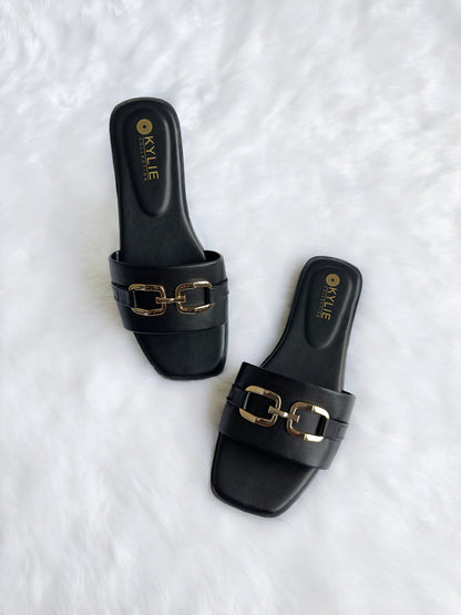 Slide Sandals with Ornament