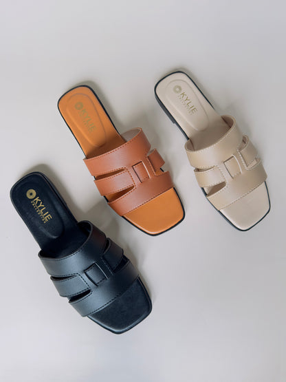 Classic H-Strap Square Toe Slide Sandals